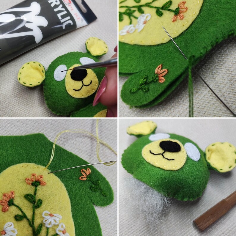 Felt Teddy Bear Sewing Pattern PDF Easy Digital Download With Video