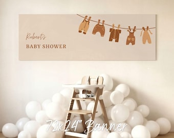 Maqueta de pancarta de 6×2 pies, 72x24": Celebración de fiesta de cumpleaños para bebé (objeto inteligente PSD)