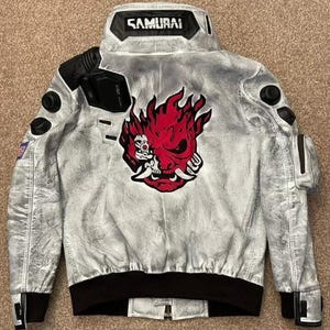 Cyber punk 2077 LED Leather Jacket: Samurai Cosplay Costume