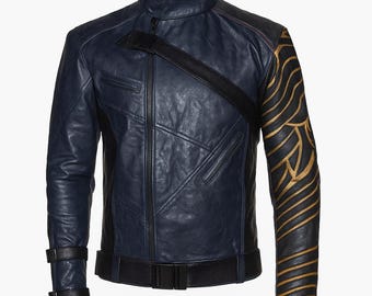 Bucky Inspired Solider Biker Jacket | Winter Barnes Cosplay Costume | Superhero Halloween Outfit