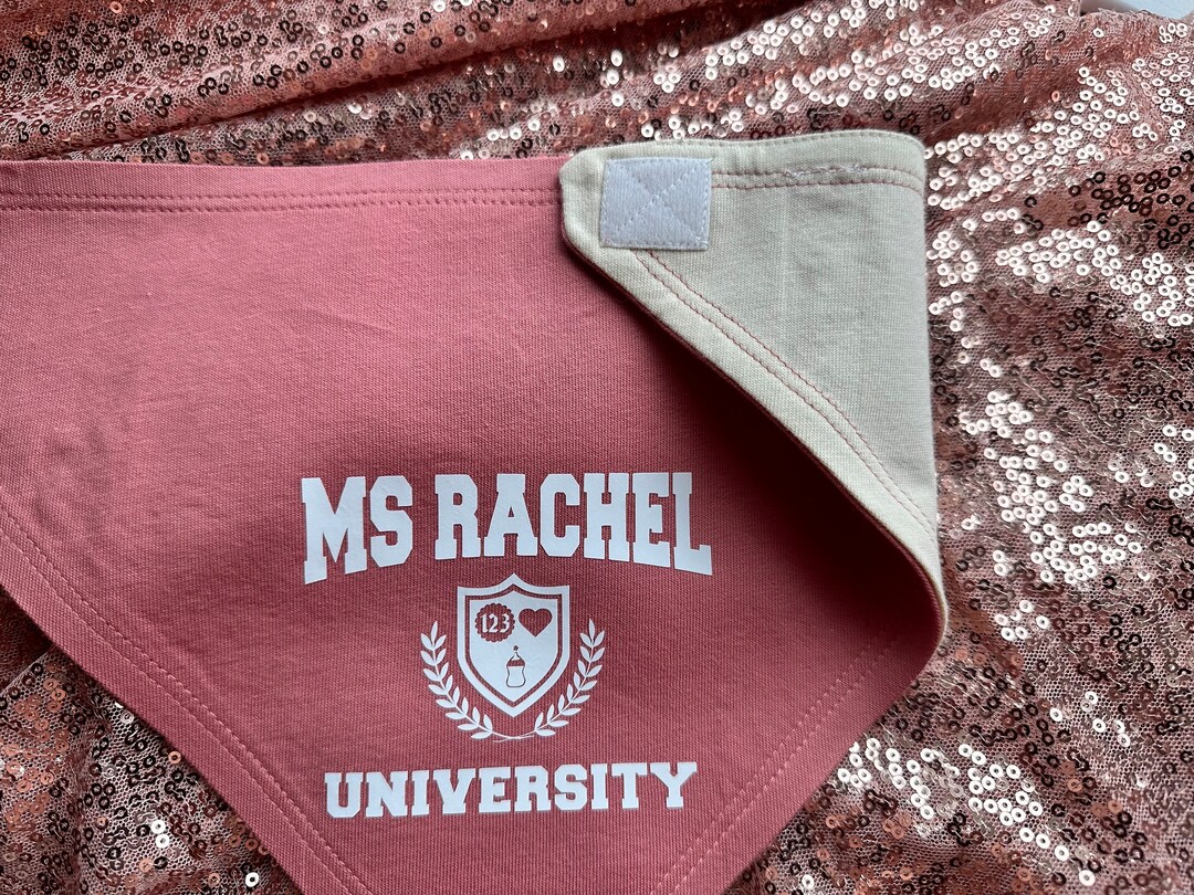 Ms. Rachel University Baby Bib 100 Cotton With Velcro Etsy