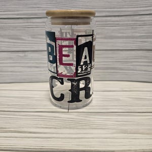 Glass 16 Oz cup with Bamboo lid