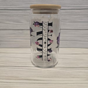 Glass 16 Oz cup with Bamboo lid