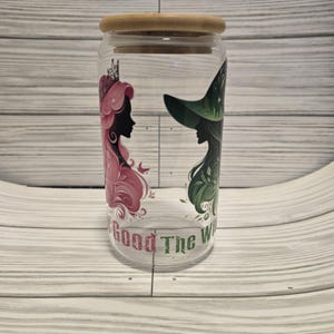 Glass 16 Oz cup with Bamboo lid