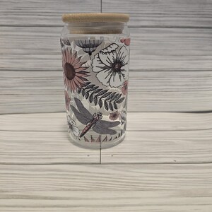 Glass 16 Oz cup with Bamboo lid