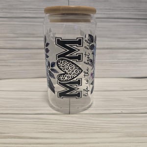 Glass 16 Oz cup with Bamboo lid