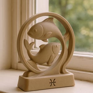 Pisces Zodiac 3D Print File – Balık Burcu STL Model – Astrology Decor – 12cm Sculpture for Resin or PLA – Digital Download