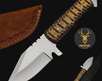Custom Handmade D2 Steel Drop Point Skinning Knife, Hunting, Bushcraft Knife | Outdoor Knife Tool | Collectible Knife | Outdoorsmen Knife