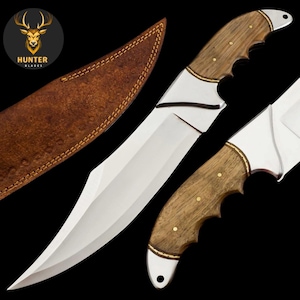 Custom Handmade D2 Steel Razorback Rigid Style Knife with Walnut Wood | Full Tang Hunting & Outdoor Blade | Bushcraft, Camping Tool
