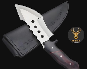 Full Tang Custom Handmade D2 Steel Survival, Camping, Outdoor, Hunting Tracker Knife with Micarta Handle | knife for Outdoorsmen