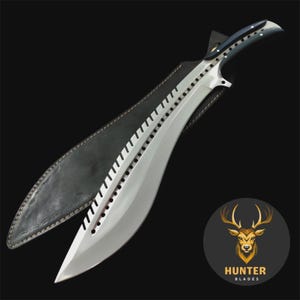Full Tang Handmade D2 Steel Drop Point Bowie Knife with Micarta Handle | Outdoor Hunting Survival Knife Tool | Camping Knife for Outdoorsmen
