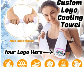 Custom Printed Logo Cooling Towel, Cooling Towel, Logo Towel, Gym Towel, Workout Towel, Personalized Towel, Custom Cooling Towel, Towel Gift