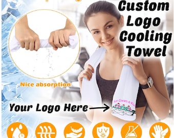 Custom Printed Logo Cooling Towel, Cooling Towel, Logo Towel, Gym Towel, Workout Towel, Personalized Towel, Custom Cooling Towel, Towel Gift