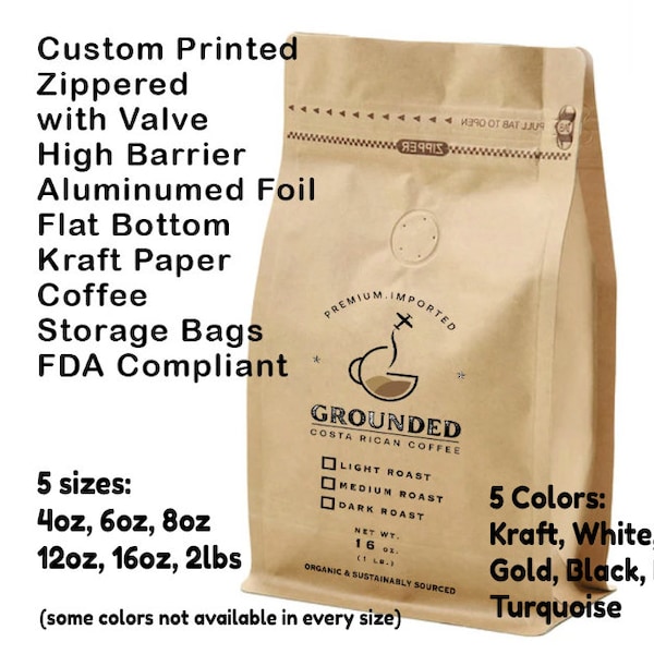 Custom Coffee Bag, Custom Printed Bag, Coffee Gift, Logo Coffee Bag, Personalized Coffee Bag, Custom Tea Gift, Custom Bag, Custom Tea Bag