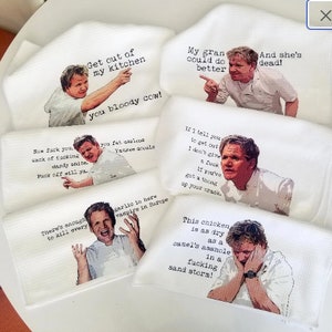 GORDON RAMSAY, tea towel, funny kitchen towel, Gordon Ramsay gift, Idiot Sandwich, Lamb Sauce, funny tea towel
