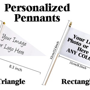 Lots of 5, 25, 100 or 200 Custom Pennants, Pennant Decor, Custom Flags, Personalized Flags, Logo Pennant, Sports Pennant, Printed Pennant