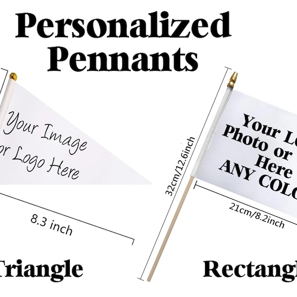 Lots of 5, 25, 100 or 200 Custom Pennants, Pennant Decor, Custom Flags, Personalized Flags, Logo Pennant, Sports Pennant, Printed Pennant