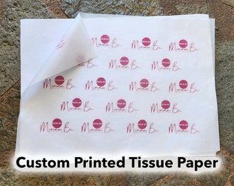 Lot of 100 - 15"x20" inch custom printed gift white tissue paper with your logo or image