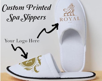 Custom Printed Spa Slippers, Personalized Slippers, Slipper Gift - Main Image