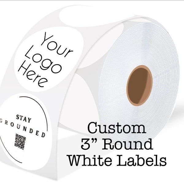 100, 250 or 500 Custom Printed 3" Round or Square White Labels, Custom Labels, Personalized Labels, Gift Labels, 3" Labels, Clear or White