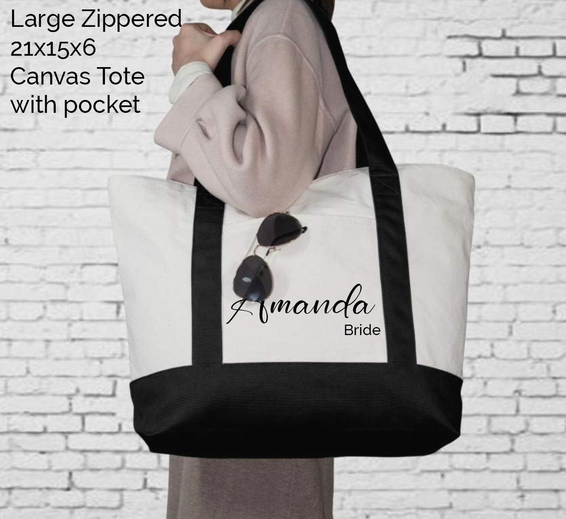  Cute Tote Bag Aesthetic - 1 Pack Large Trendy Designer Tote Bag  with Handles, Black & Brown Washable Rugged Kraft Paper Shopping Bag for  Women & Men, Market, Beach, Travel, Merchandise 