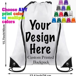 Personalized Drawstring Backpack, Logo Backpack, Logo Bag, Custom Backpack, Backpack Gift, Drawstring Gym Bag, Cinch Bag Sackpack