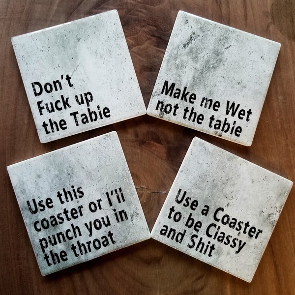 Funny Coaster Set, Don't Fuck Up The Table, Make Me Wet Coaster, Offensive Coaster, Funny Coaster, Swearing Coaster, Coaster Gift