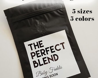 The Perfect Blend Coffee Bags, Baby Shower Coffee Bags, Custom Baby Shower Gift, Custom Coffee Bag,  Coffee Wedding Favor, Coffee Favor Bags