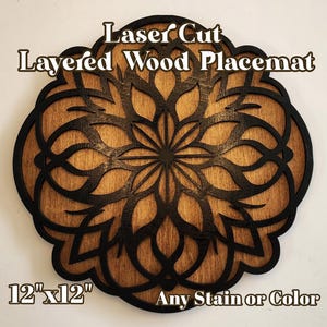 Layered Laser Cut Wood Charger, Wood Placemat, Wedding Table Decor, Wedding Placemat, Wedding Decor, Laser Placemat, Wood Trivet,