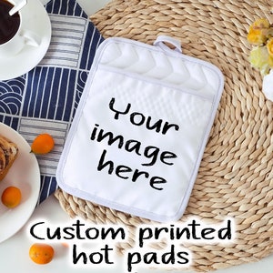Custom Printed Hot Pad, Photo Hot Pad, Logo Hot Pad, Photo oven mitt, custom oven mitt, recipe hot pads, recipe oven mitt, custom pot holder