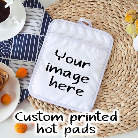 Custom Printed Hot Pad, Photo Hot Pad, Logo Hot Pad, Photo oven mitt, custom oven mitt, recipe hot pads, recipe oven mitt, custom pot holder