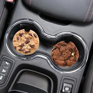 Set of 4 round Cookie absorbent rubber neoprene Car Drink Coasters - made to order