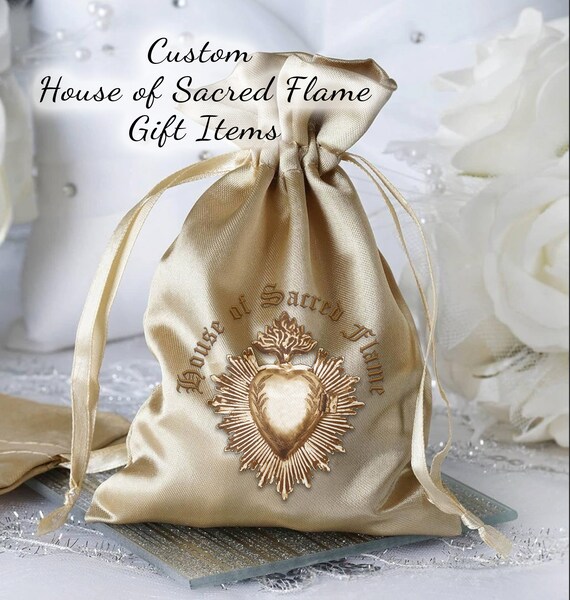 embroidered satin gift pouch
