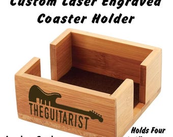 Custom Laser Engraved Coaster Holder, Coaster Stand, Coaster Rack, Coaster Display, Custom Engraved