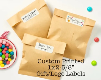 100, 250 or 500 Custom 1x2-5/8" White Label, Clear Label, Custom Label, Personalized Label, Gift Label, Product Label, Logo Label, Bag Label