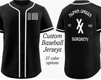 Custom Baseball Jersey, Logo Jersey, Personalized Jersey, Logo Baseball Jersey, Baseball Uniform, Custom Uniform, Sorority Shirt