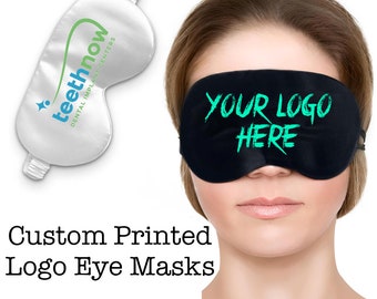 Custom Printed Sleep Mask, Personalized Sleep Mask, Custom Eye Mask, Logo Sleep Mask, Satin Sleep Mask, Dentist Mask, Travel Mask