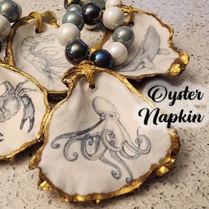 Oyster Shell Napkin Rings, Shell Wine Charms, Oyster Decor, Coastal decor, sea shell charms, sea shell napkin rings, Custom Napkin Rings