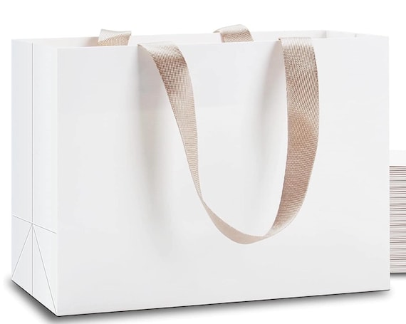 Veel van 5 25 of 100 gepersonaliseerde witte papieren cadeauzakjes keperstof handvatten gepersonaliseerde cadeauzakjes aangepaste tassen papieren cadeauzakjes aangepaste cadeauzakje Etsy Belgie