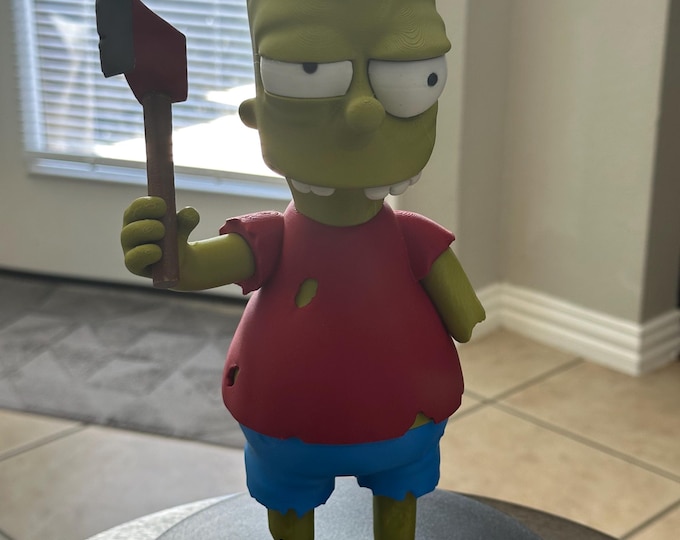 3D Printed Zombie Bart Figure: Simpsons Halloween Fan Art