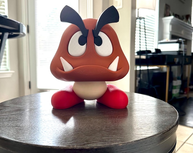 3D Printed Goomba Figure: Mario Fan Art Decor, PLA N PA Design