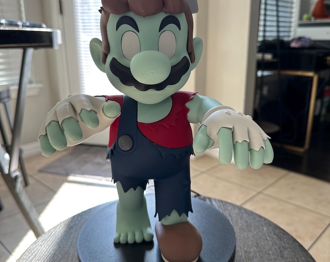 3D Printed Zombie Mario: Halloween Nintendo Fan Art Collectible