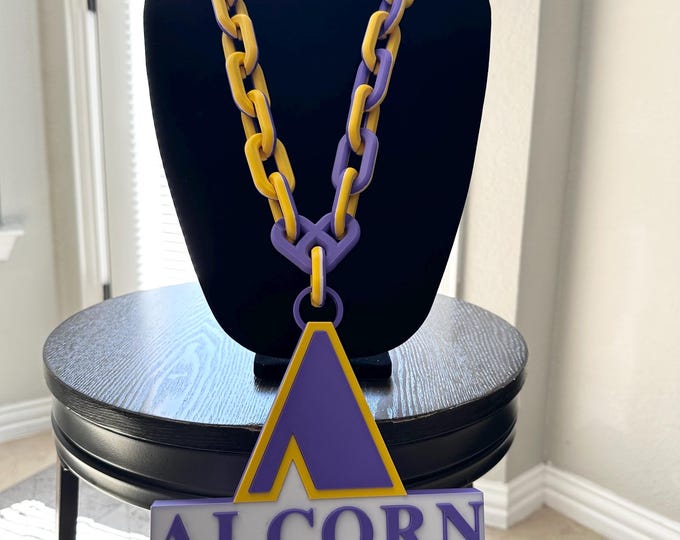 Alcorn State University Hype Chain: 3D Printed Braves Game Day Necklace