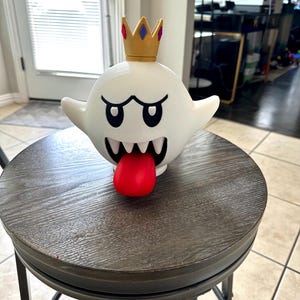 3D Printed King Boo Figure – Ghost Nintendo Fan Art, 3D Model, Custom Size Collectible, Mario Villain Display, Made to Order3D Print