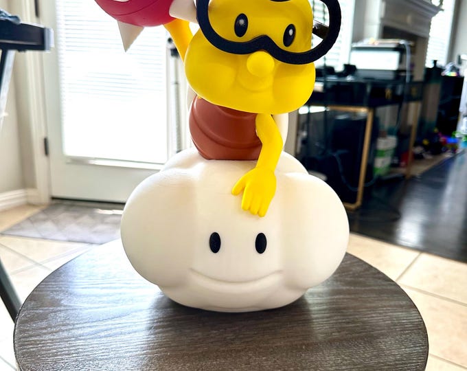3D Printed Lakitu Figure: Mario Fan Art - Nintendo Villain Display