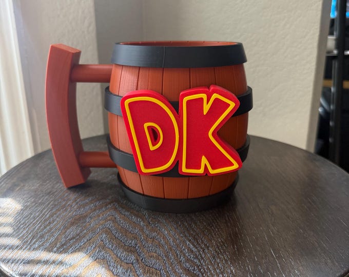 3D Printed Donkey Kong Barrel Mug – Retro Gamer Cup