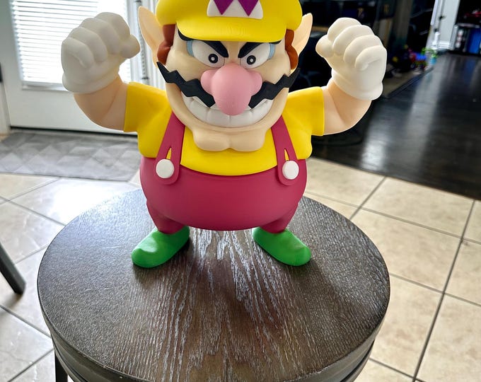 3D Printed Wario Figure: Nintendo Fan Art, Geek Decor