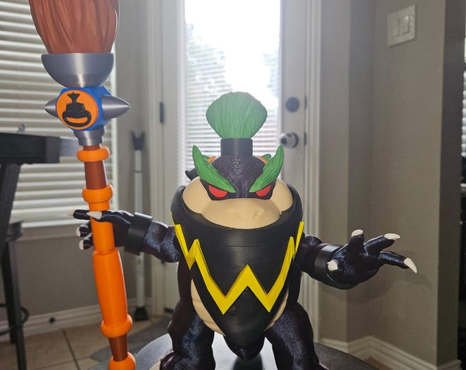 3D Printed Wonder Bowser Jr. Figure: Mario Galaxy Fan Art Display