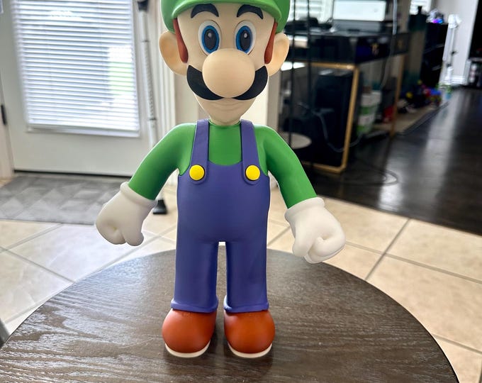 3D Printed Luigi Figure: Retro Gamer Decor, Nintendo Fan Art
