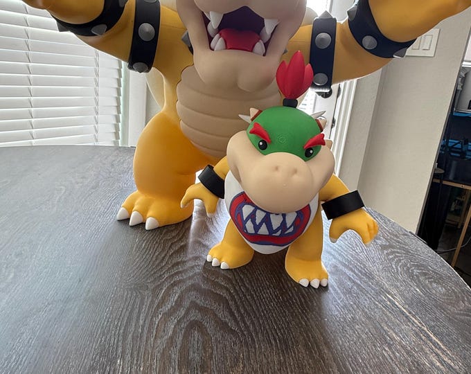 3D Printed Bowser & Bowser Jr. Duo: Nintendo Fan Art Display